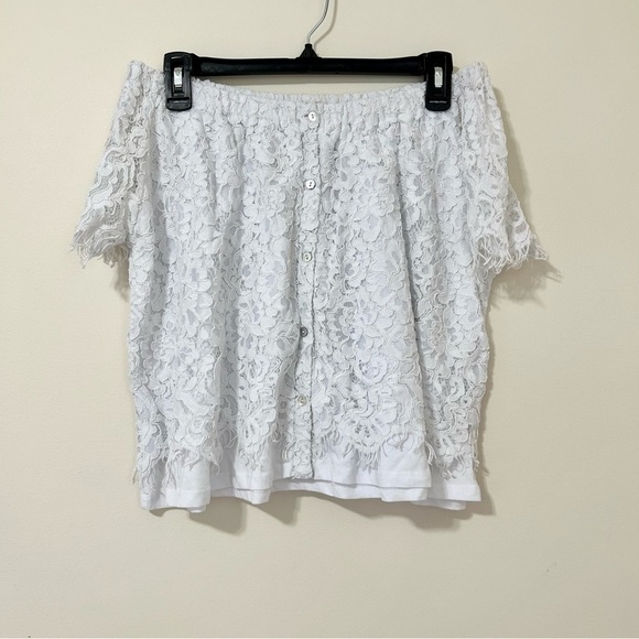 Generation Love Carly Off Shoulder Top in White sz XS - Picture 3 of 4